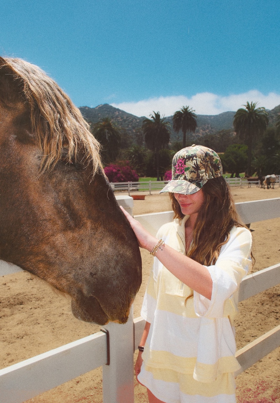 Lovebug Realtree camo cap, Catalina Island lifestyle with horse